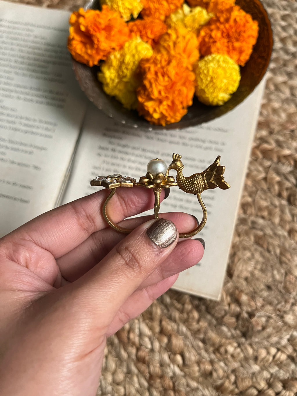 Brass Peacock Ring