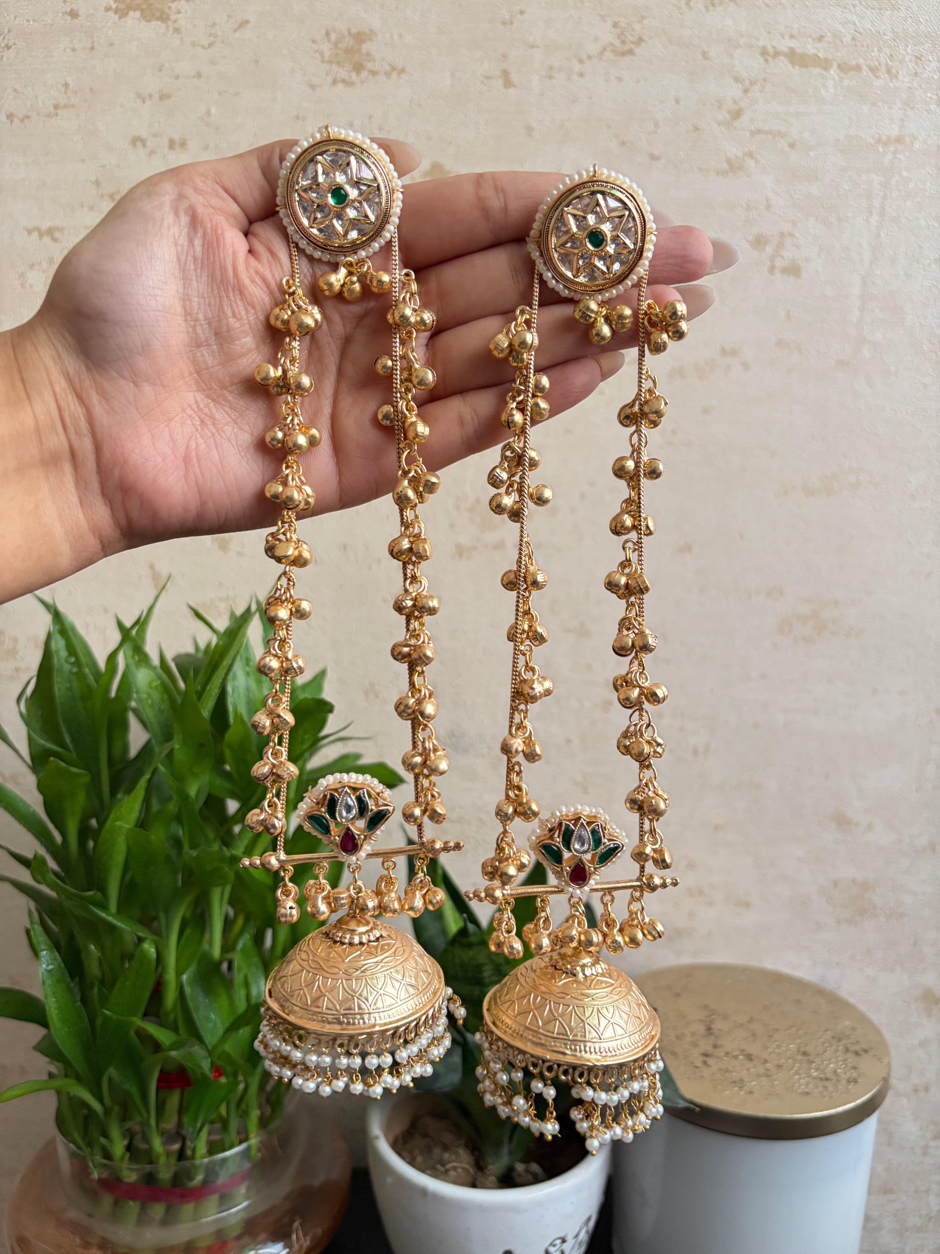 ZEHRA Brass Ghungroo Jhumkas