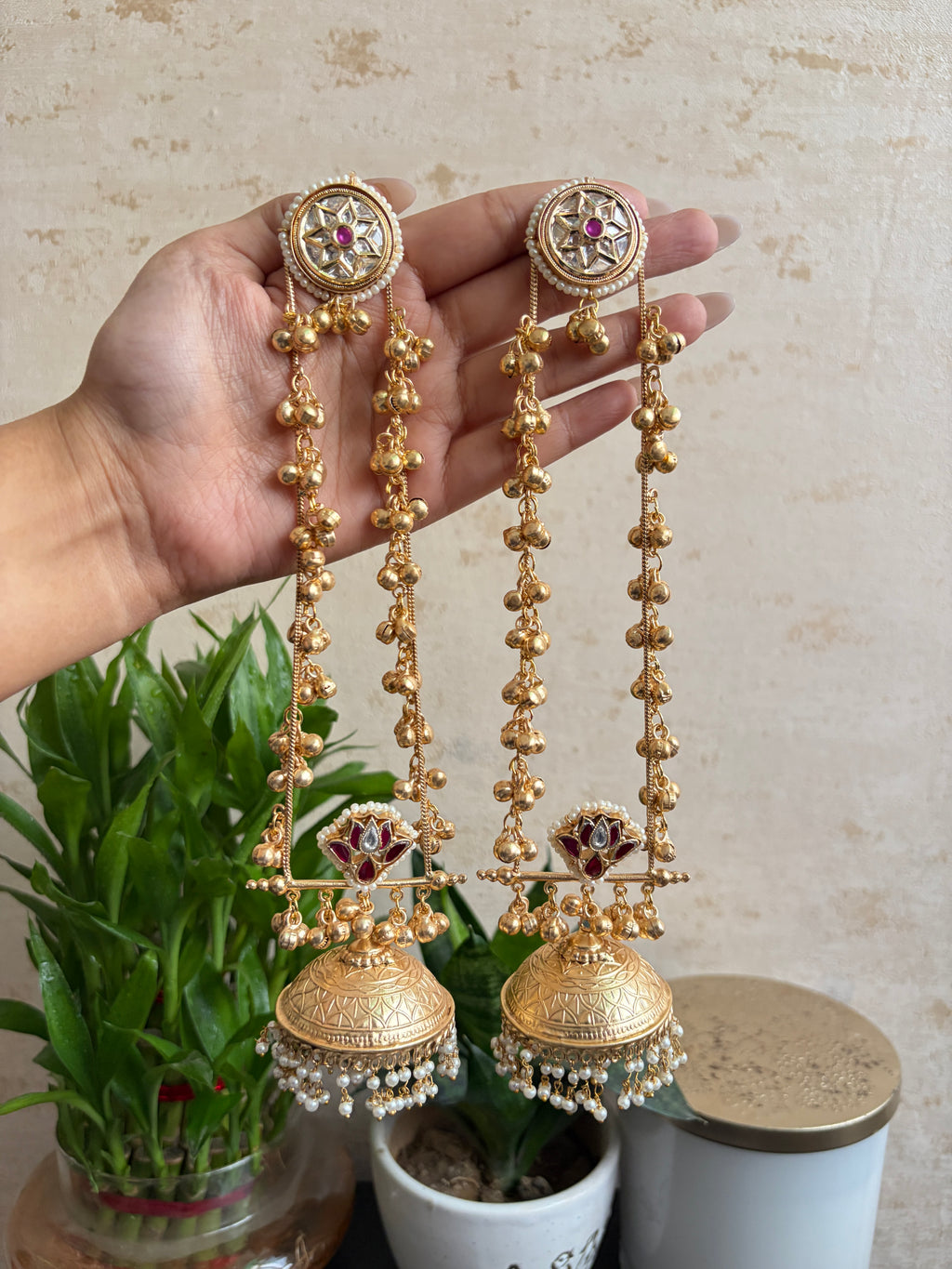 ZEHRA Brass Ghungroo Jhumkas