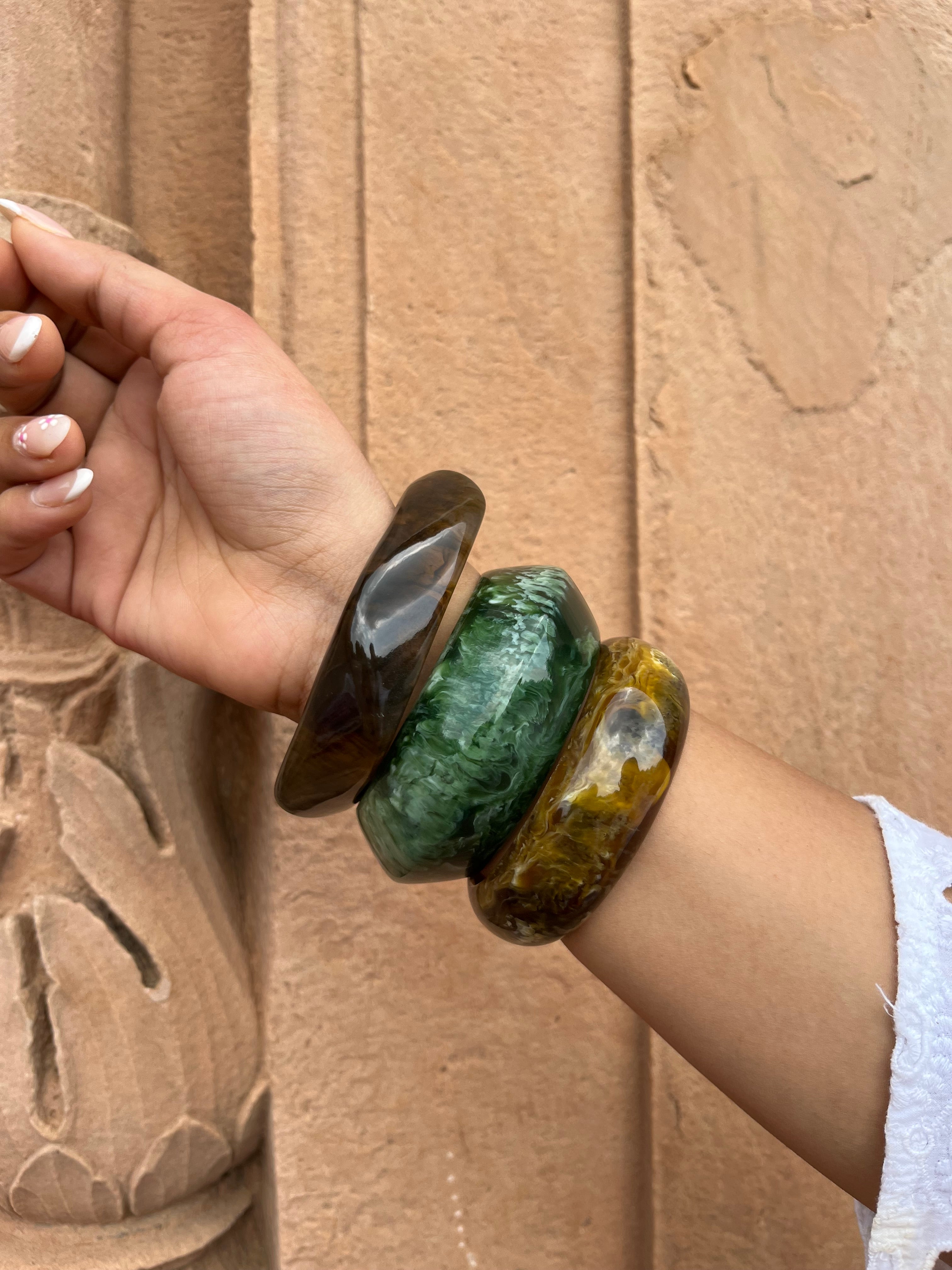 Resin bangle stack