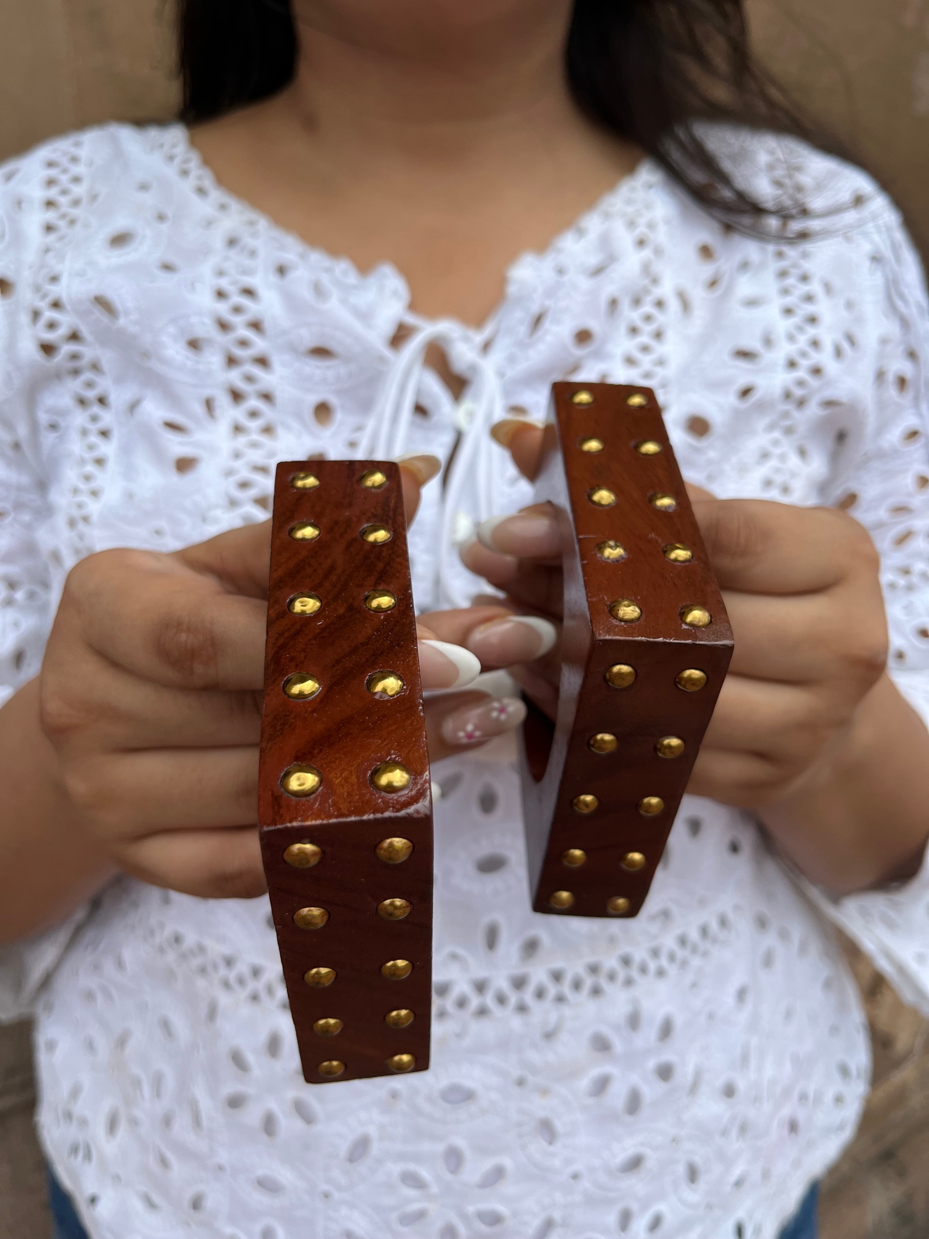 wooden bangle square (pair)