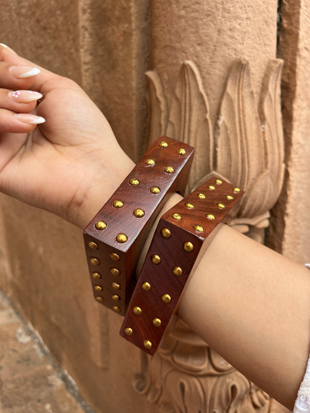 wooden bangle square (pair)